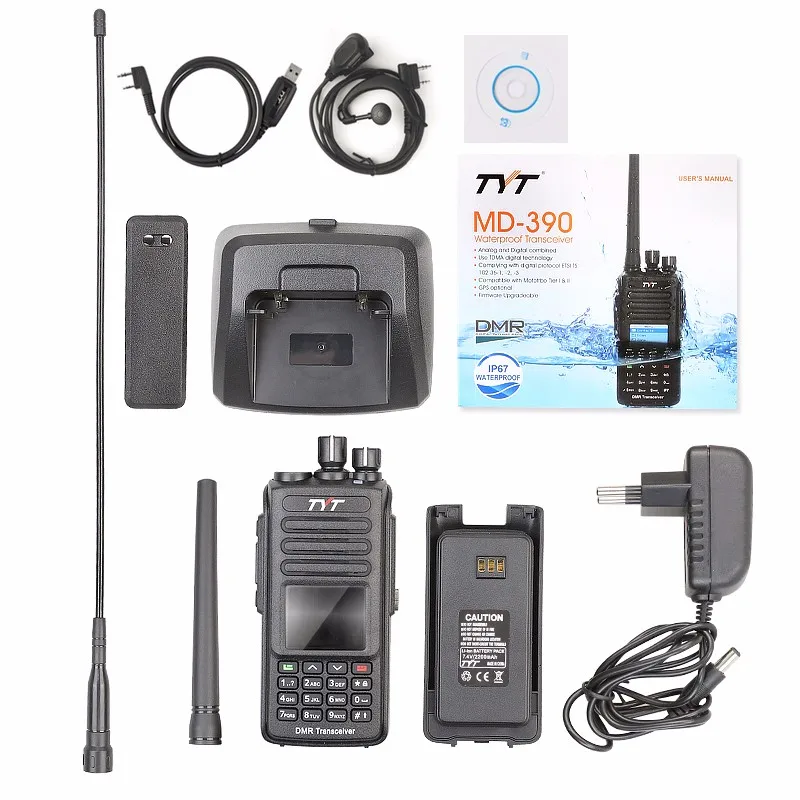 Rádio em Dois Distância com Cabo Livre e Fone de Ouvido 400-480mhz de Longa Novo Original Dmr Digital Sentidos - Walkie Talkie Uhf Tyt Md390 Md-390 7 400-480mhz de longa distância com cabo livre e fone de ouvido