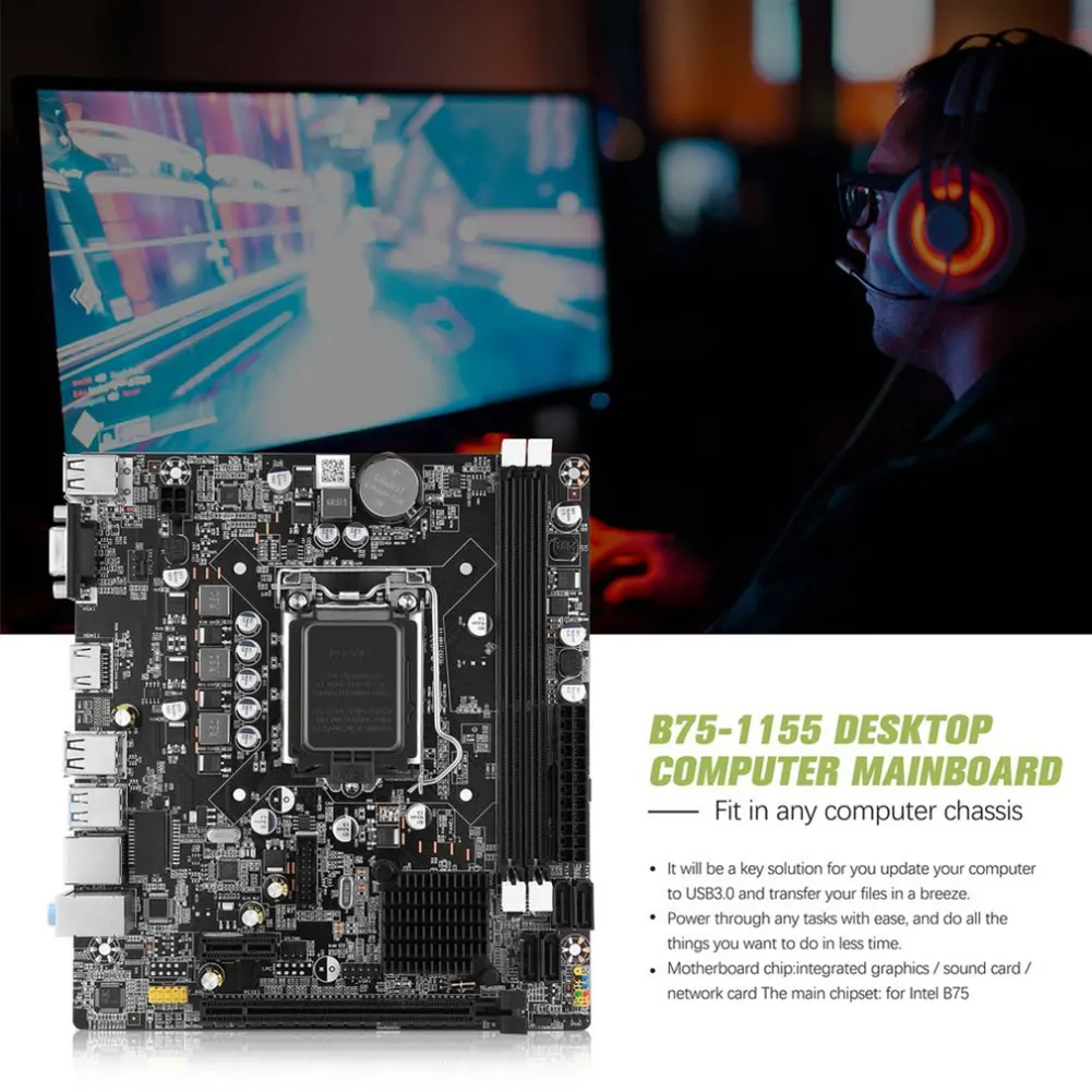 اللوحة LGA 1155 USB 3.0 DDR3 ل إنتل B75 وحدة المعالجة المركزية واجهة سطح المكتب الرسومات المتكاملة اللوحة الرئيسية ملحقات الكمبيوتر