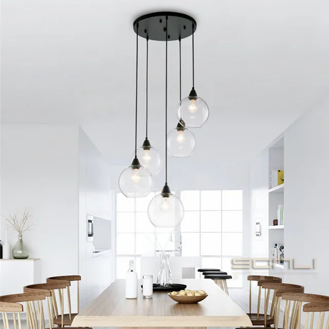 Nordic Globo Trasparente Palla Lampade A Sospensione Illuminazione ... Nordic Globo Trasparente Palla Lampade A Sospensione Illuminazione ...
