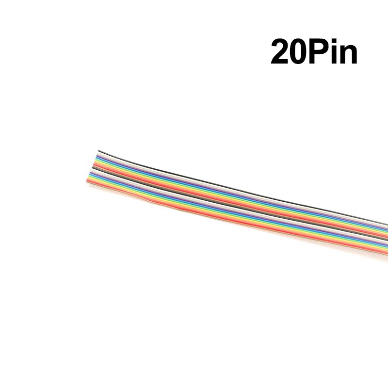 1 метр, 5 м, 1,27 мм, 10 P, 20 P, 40 P, DuPont кабель, радужная плоская линия, поддержка провода, припаянный разъем, 20 контактов для Arduino PCB Diy Kit - Цвет: 20Pin