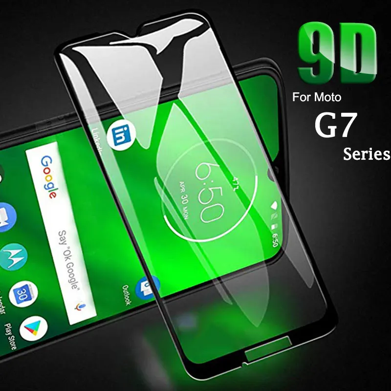 Закаленное стекло 9D с полным клеем для Moto G7 Plus Power Play Защита экрана Motorola G 7 7play 7power