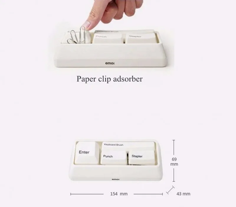 paper clip magnet + punch + stapler + keyboard brush (3)