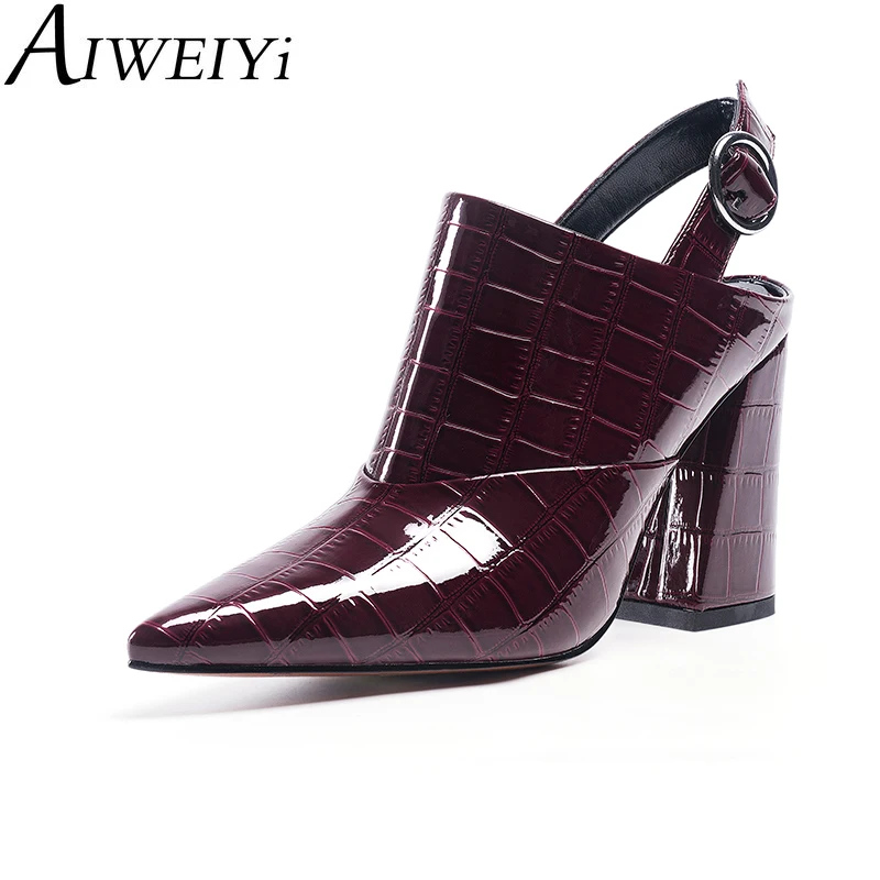 

AIWEIYi Brand Designer High Heels Sandals for Women Pointed toe Square Heel High Heels Sandal Shoes Summer Platform Pumps Shoes