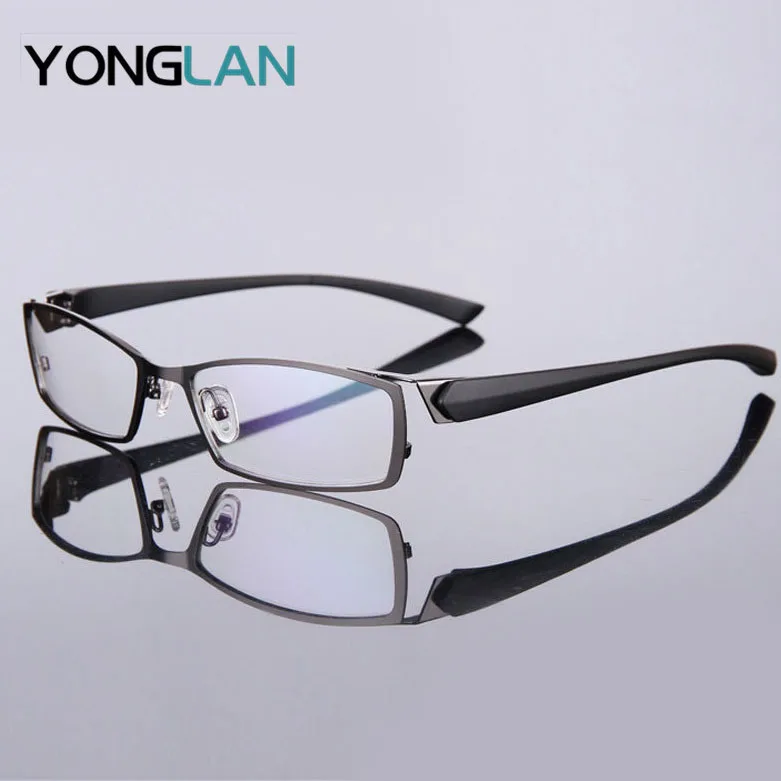 

Yonglan High Quality Alloy Glasses Frame TR90 Temple Men Eyewear Square Metal Color Block Oculos De Grau Masculino