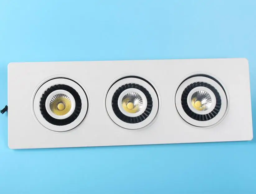 

Rotate 360 degrees 2*10W/3*10W Dimmable COB LED Downlight all with Led Driver LED Down Light Recessed Ceiling lamp AC85-265V