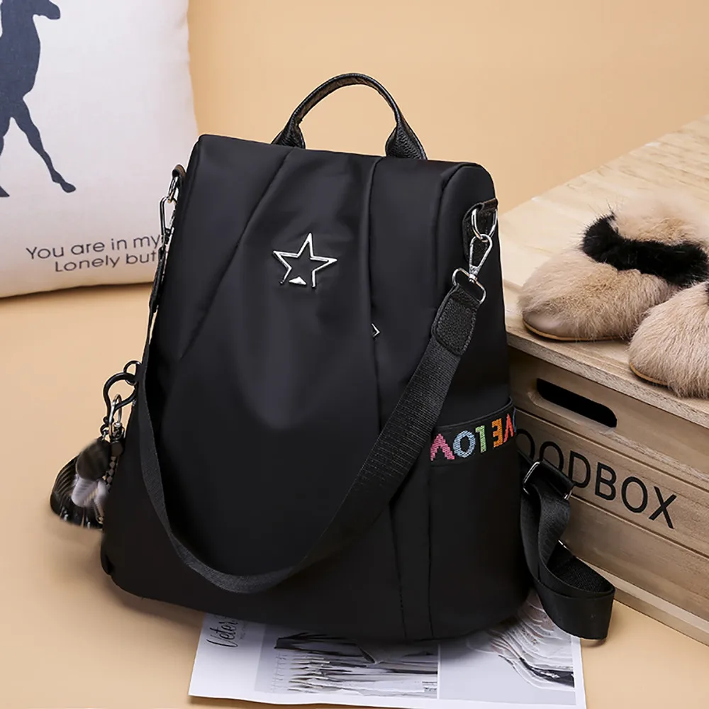 Backpack Women Anti-theft Oxford Backpack School Personality Wild Oxford Cloth Small Backpack Travel