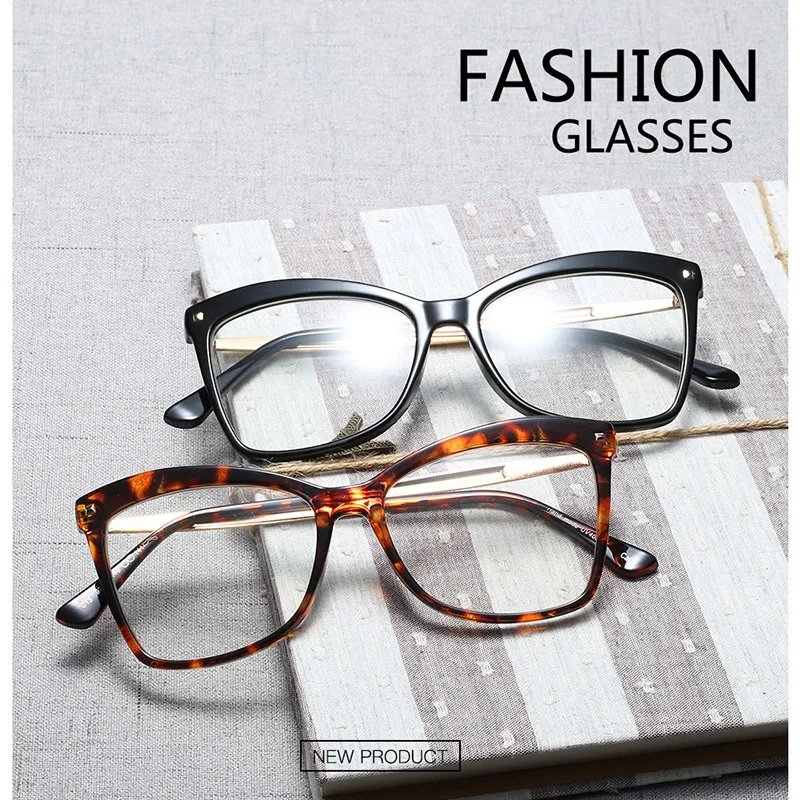 Fashion Woman Acetate Optical Eyeglasses Big Size Oversized Stylish Frame Spectacles for Women Prescription Glasses Frame Female