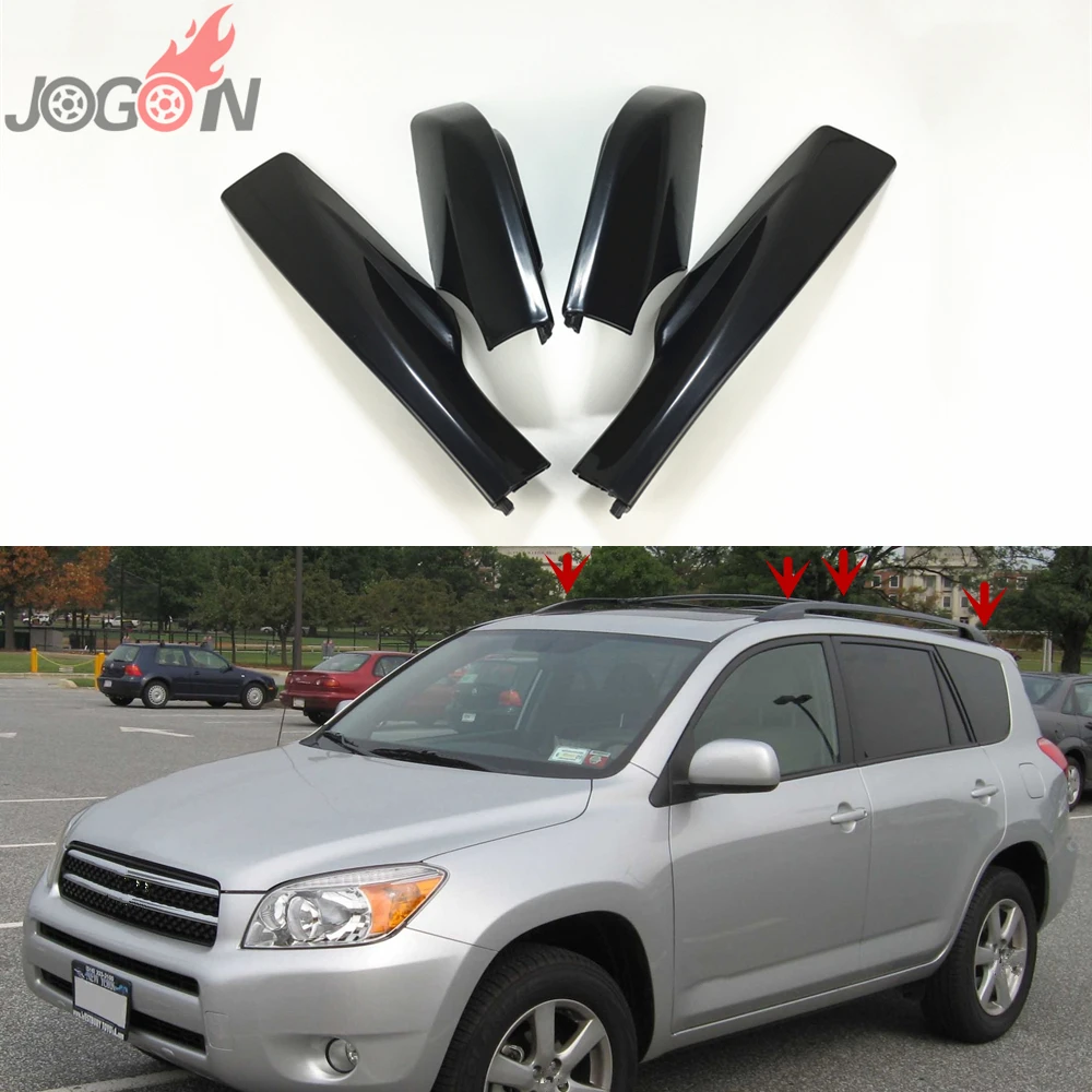 سقف رف السكك الحديدية نهاية استبدال غطاء قذيفة لتويوتا RAV4 XA30 LH RH 2007 2008 2009 2010 2011 2012 استبدال 4 قطع سقف رف السكك الحديدية نهاية استبدال غطاء قذيفة لتويوتا RAV4 XA30 LH RH 2007 2008 2009 2010 2011 2012 استبدال 4 قطع