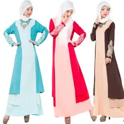 Мусульманское исламское женское платье абайя Арабский Кафтан Дубай хиджаб длинные платья халат женский кружевной Турецкая индейка