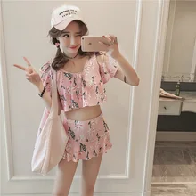 Новые женские милые бикини из двух частей наборы танкинов летний купальный костюм купальник для девочек сексуальный женский купальник бикини