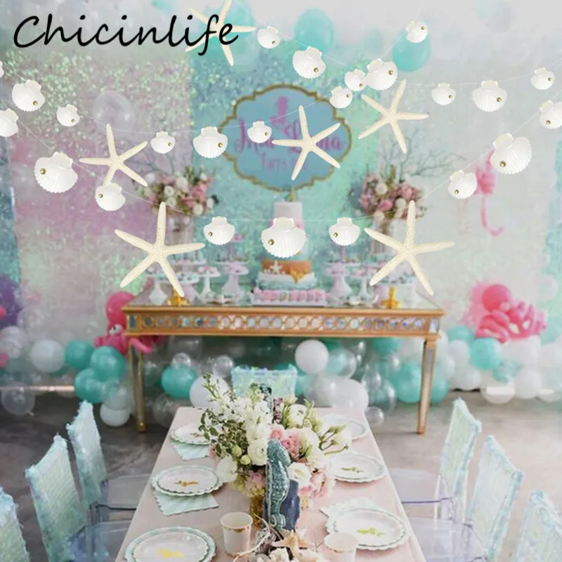Chicinlife 1 комплект бумаги морская звезда ракушка баннер для вечеринки в честь дня