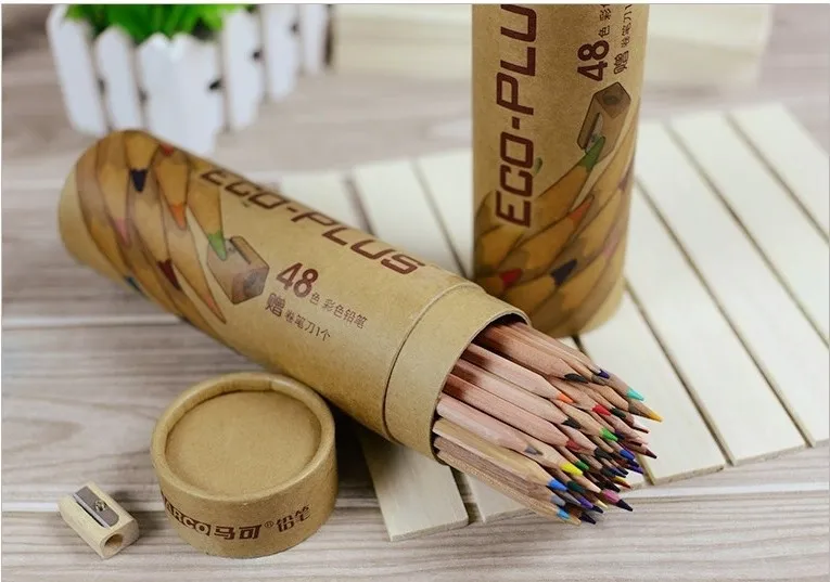 lapis escolar colored pencils Marco 48 colors logs of wood eco friendly