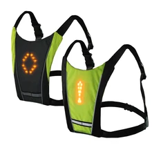 Унисекс беспроводной светоотражающий жилет 4 светодиодный световой сигнал поворота жилет USB рюкзак для подзарядки направляющий свет с пультом дистанционного управления