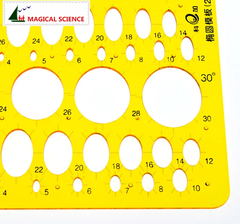 Drawing Ruler Plastic Ruler Transparent Plastic Ellipse Drawing Template Oval Professional Design 25cm