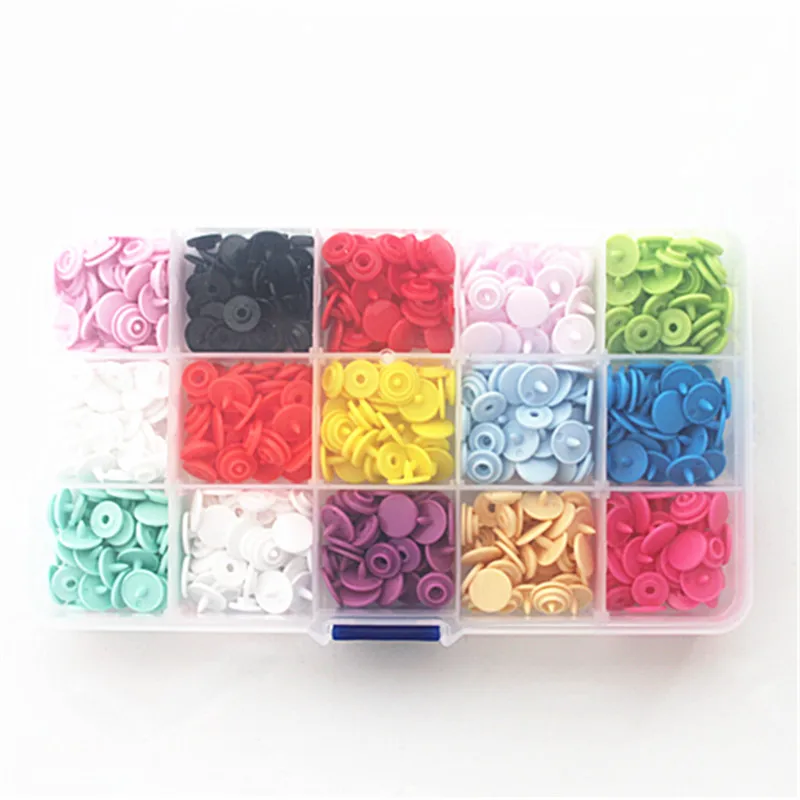 KAM 15 цветов глянцевые защелки застежки смолы кнопки T3 крышки 10 мм 150 наборы пластиковая коробка упаковка отдельно