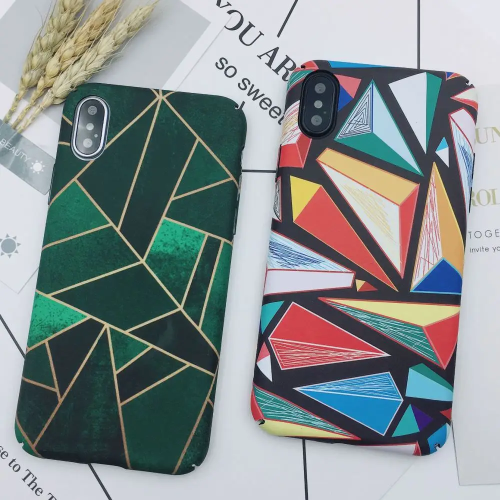L-FADNUT чехол для телефона с абстрактным геометрическим рисунком iPhone X Xr Xs Max 7 8 6S 6 Plus