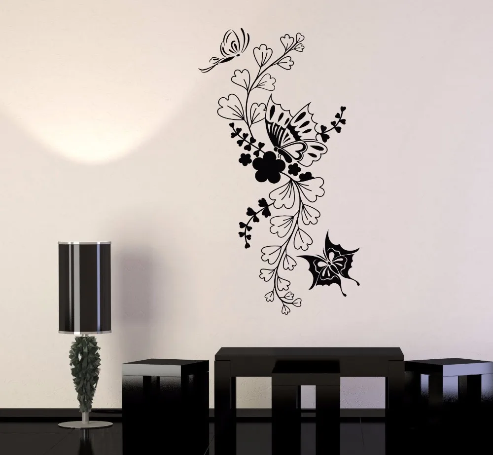 Nature Flowers Butterfly Floral Wall Stickers for living Nature Flowers Butterfly Floral Wall Stickers for living