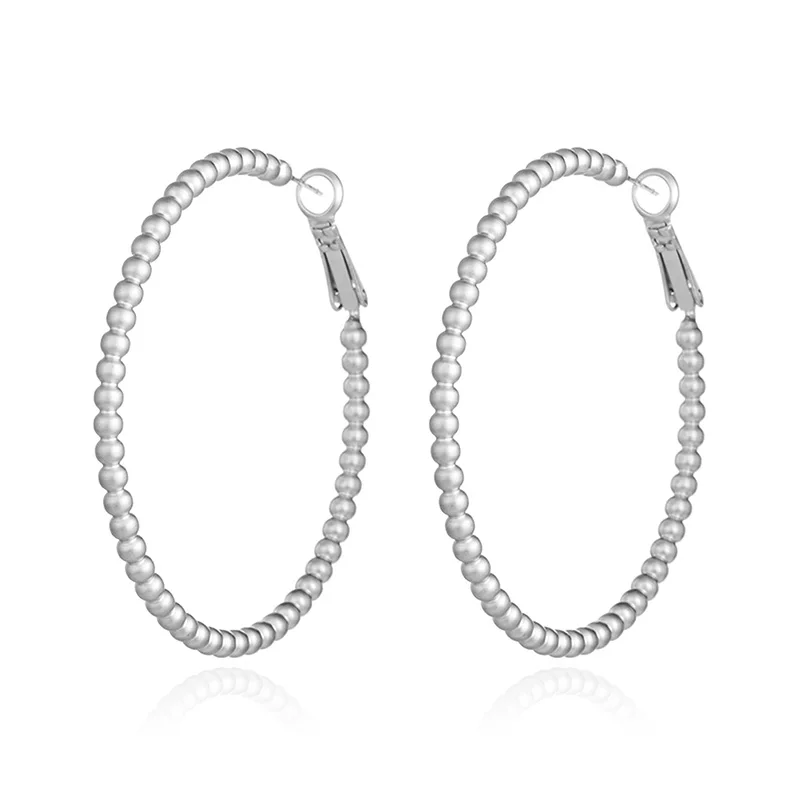 

Big Circle Hoop Earrings For Women Gold Color Alloy Round Female Earring Fashion Wedding Party Ear Jewelry Brincos 2018
