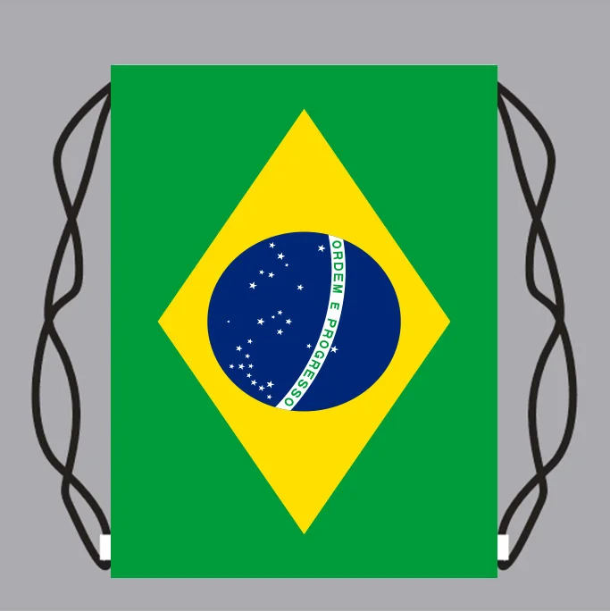 

Drawstring Backpack Bag with Brazil Flag Small Backpack Printing Customized Logo
