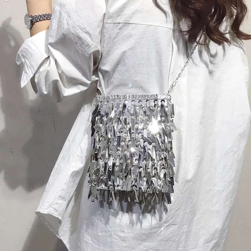 High Quality Women Bag Bling Sequin Handmade Design Handbag 2019 Fashion Ladies All-match Shoulder Crossbody Bag Evening Clutch High Quality Women Bag Bling Sequin Handmade Design Handbag 2019 Fashion Ladies All-match Shoulder Crossbody Bag Evening Clutch
