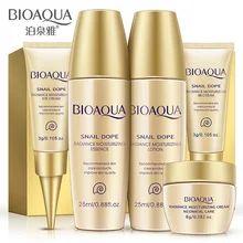 BIOAQUA 5PCS Travel Size Snail Extract Skin Care Kits Hydrating Moisturizing Serum Lotion Toner BB Cream Eye Cream Samples Gift