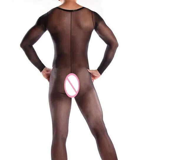 High-end Men's High Elastic soft thin Body Stockings sexy lingerie Male Dance long sleeve Teddies & Bodysuits 5 Color