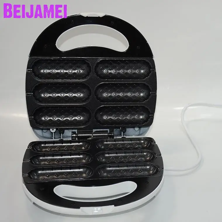 Máquina para hacer salchichas de barbacoa familiar Beijamei, máquina para hacer sándwiches de hamburguesa, máquina eléctrica para hacer waffles, bandeja para hornear - 1