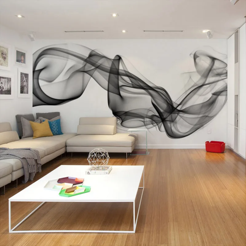 Пользовательские настенные росписи обои современные дымовые облака абстрактное искусство Большая настенная живопись спальня гостиная диван ТВ Фото обои 3D