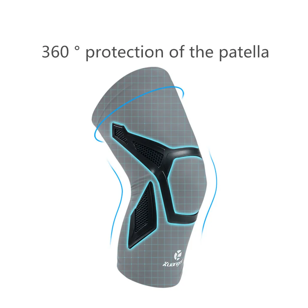Kuangmi 1 шт. наколенники Спортивные Компрессионные наколенники протектор Медный рукав поддержка силиконовые Нескользящие бег волейбол