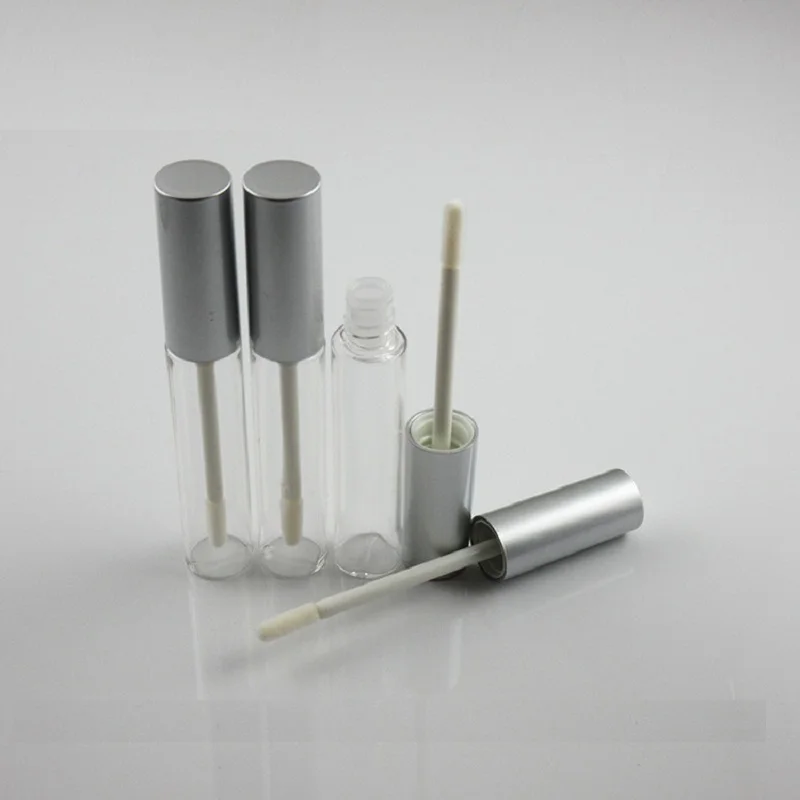 

10 ML Lip Gloss Containers Empty Clear Eyelash Liquid Tube Cosmetic Packaging with UV Silver Cap Refillable Lipgloss Tube