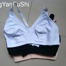 Бюстгальтер отличного размера плюс без косточек, хлопковый бюстгальтер для женщин 38, 40, 42, 44, 46, 48 DD, E, F, G, чашечки, бюстгальтер цвета хаки, черный, белый, сексуальный бюстгальтер пуш-ап C1