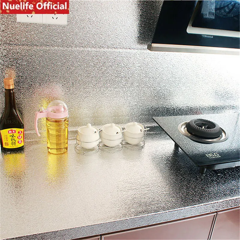 

Self-adhesive cabinet kitchen oil-proof stickers high temperature cooktop waterproof fume tile aluminum foil tin thick stickers