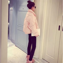 2016 New Korean Cool Fashion Winter Women Cute JacketShort Cotton-padded Zippered Jacket Female loose Outerwear D808