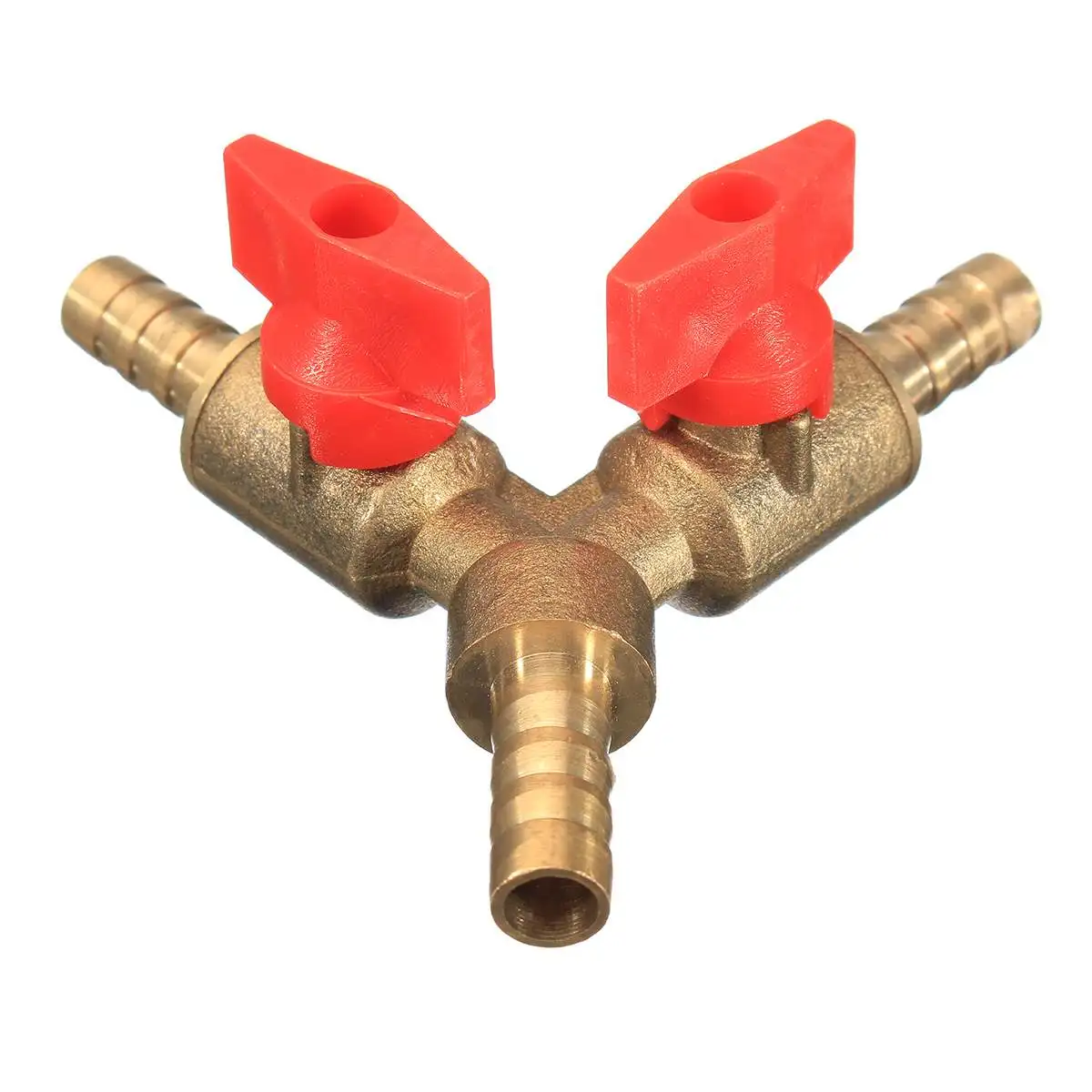 

5/16" 8mm Brass Y 3-Way Shut off Ball Valve Fitting Hose Barb Fuel Gas CLAMP Tee New Arrival