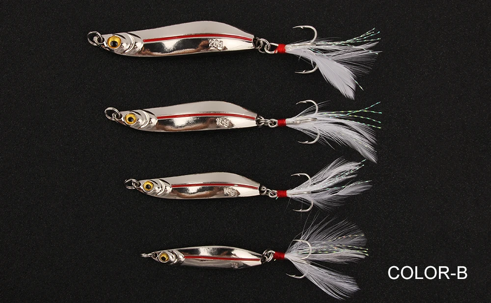 Spinpoler Vertical Jigs Laser Slow Jigging Lure Metal Fishing Casting Spoons 5 Colors 7g 10g 15g 20g Weights, Pack Of 2  (6)