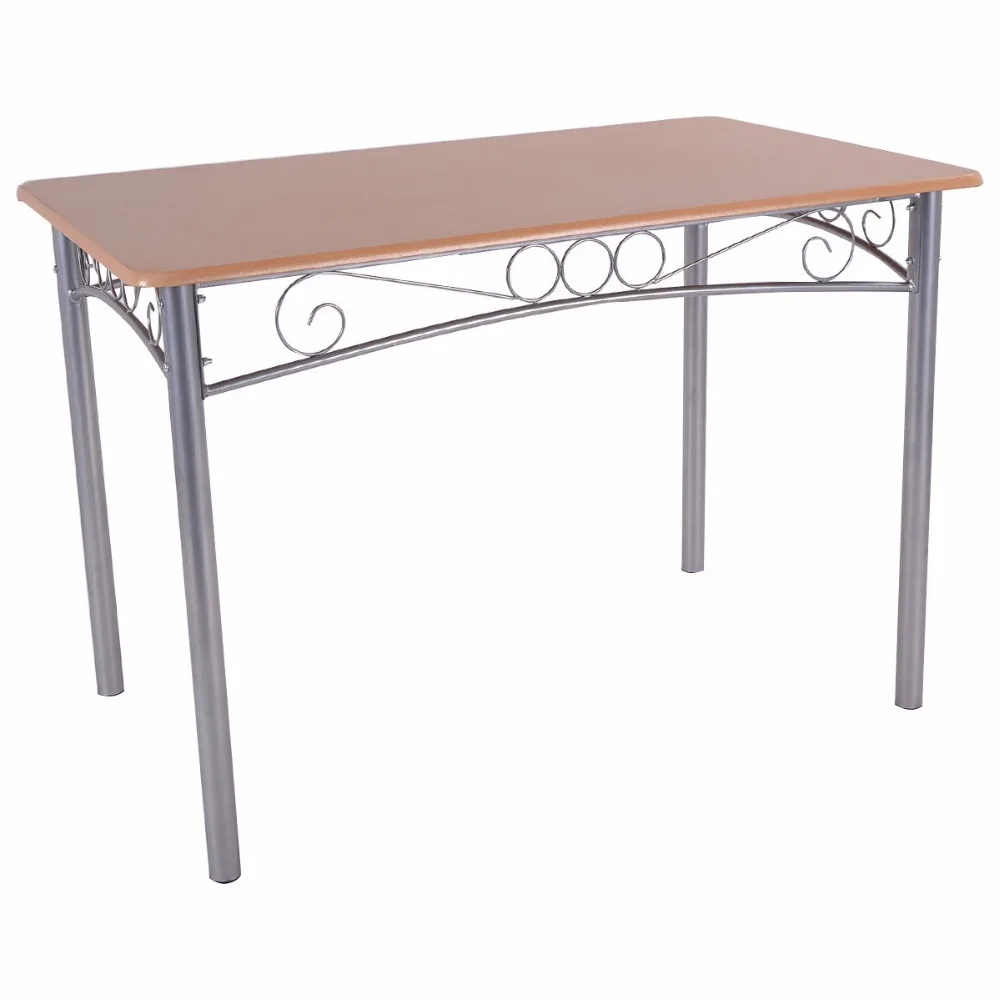 Goplus 5PCS Dining Room Set Wood And Metal Dining Table + 4 Dining Chairs Stylish Home Kitchen Modern Furniture HW52158