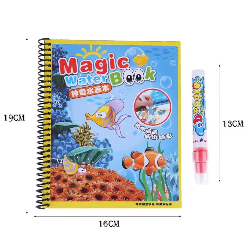 Многоразовая Волшебная водная книга для рисования, раскраска, каракули с ручкой, доска для рисования, детские игрушки для детей, образование, рисование