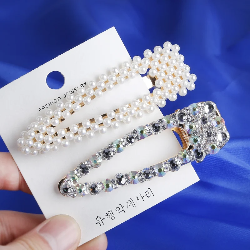 Fashion 8 Styles Women Korean Pearl Imitation Beads Hair Clip Barrette Stick Hairpin Hair Styling Accessories handmade For Girls