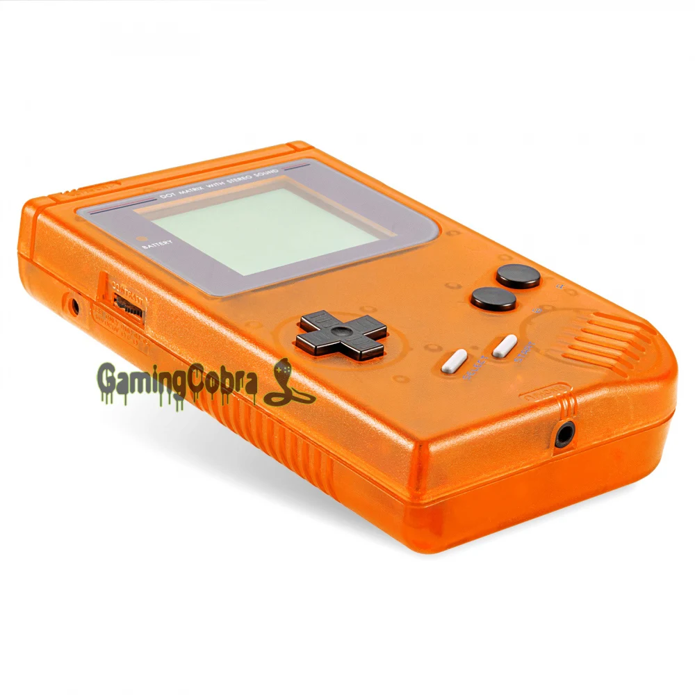Clear Orange Full Housing Shell Buttons with Screen Len for Gameboy DMG-01 - GBF006