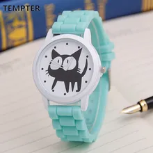 Cute Cat Cartoon Quartz Watch Women Silicone Watches Cat Pattern Watch Women Wristwatches Clock Relogio Feminino Women Watches