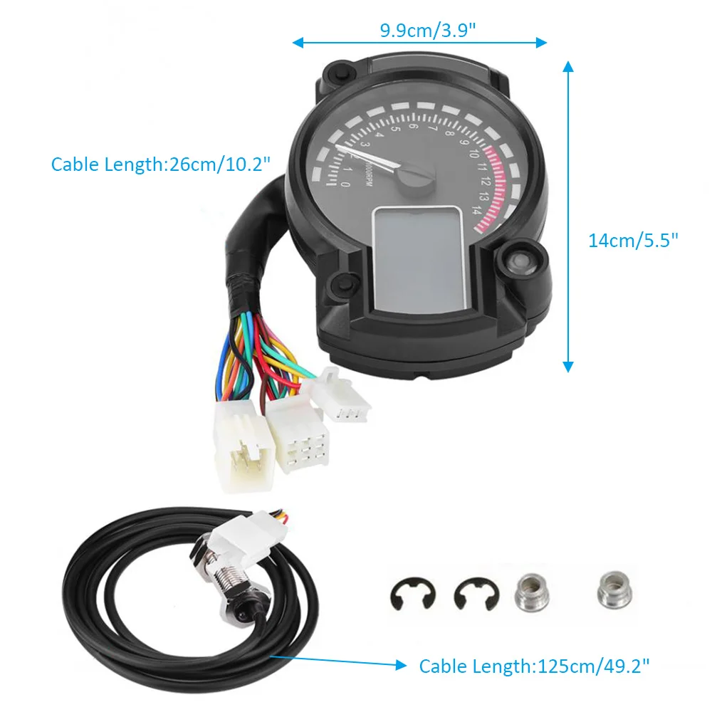 Универсальный мотоциклетный цифровой ЖК-датчик, измеритель скорости, приборная панель, одометр, тахометр, мотоцикл, мото, измеритель уровня топлива, инструмент скорости