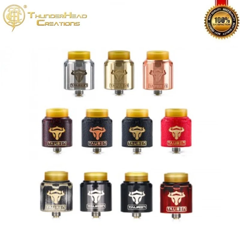 Оригинальные ThunderHead Creations THC Tauren RDA Tank с обычным позолоченным 510 Pin и BF для Vape Hellvape