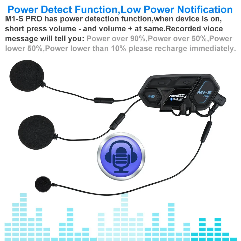 Fodsports M1-S Pro мотоциклетный Интерком шлем bluetooth гарнитура 8 гонщиков 2000 м группа Интерком Водонепроницаемый BT домофон