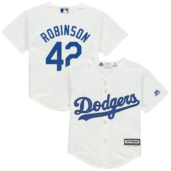 MLB дошкольного Los Angeles Dodgers Джеки Робинсон Бейсбол белый официальный классный База