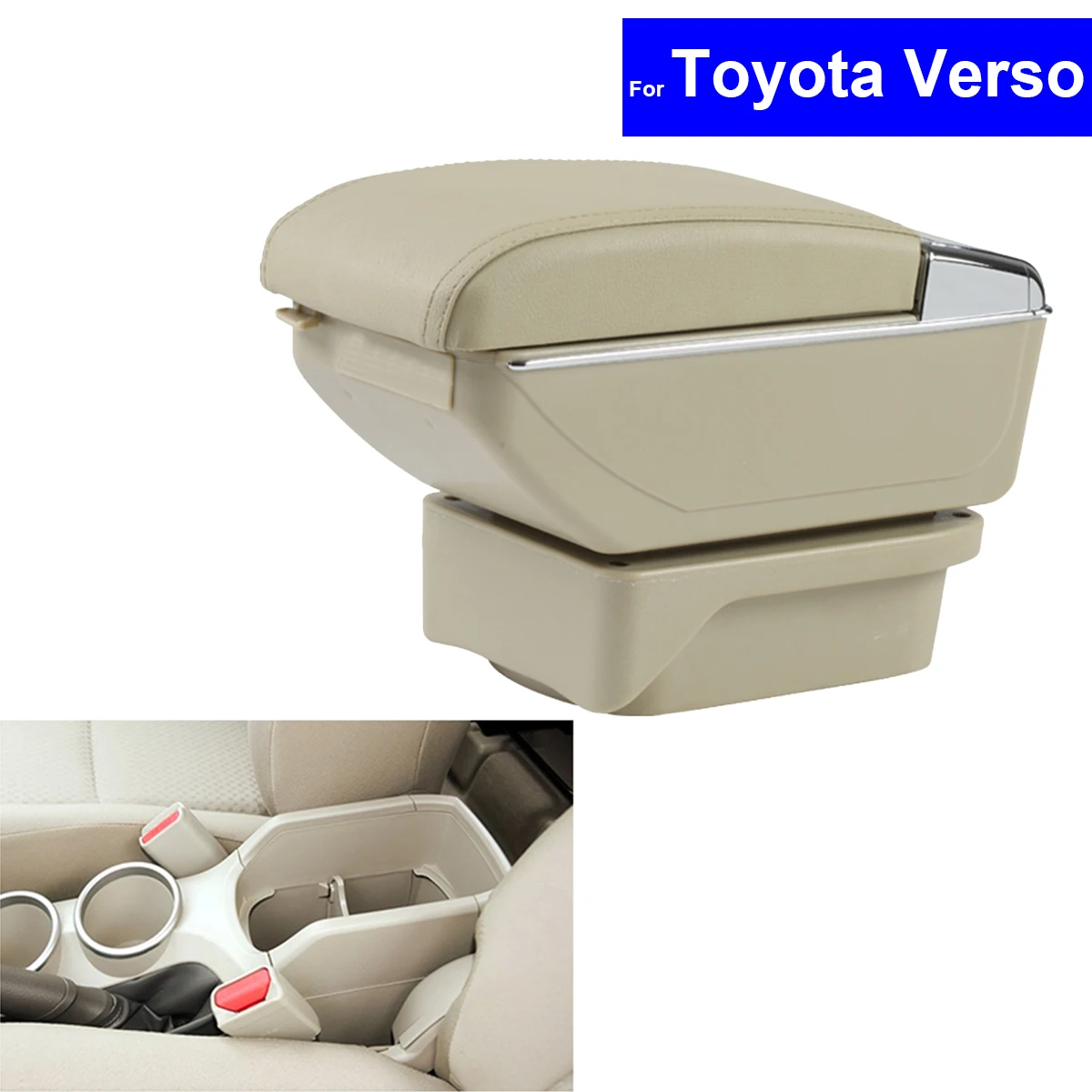 

Leather Center Console Armrest Storage Box for Toyota Verso 2011 2012 2013 2014 2015 Armrests Free Shipping