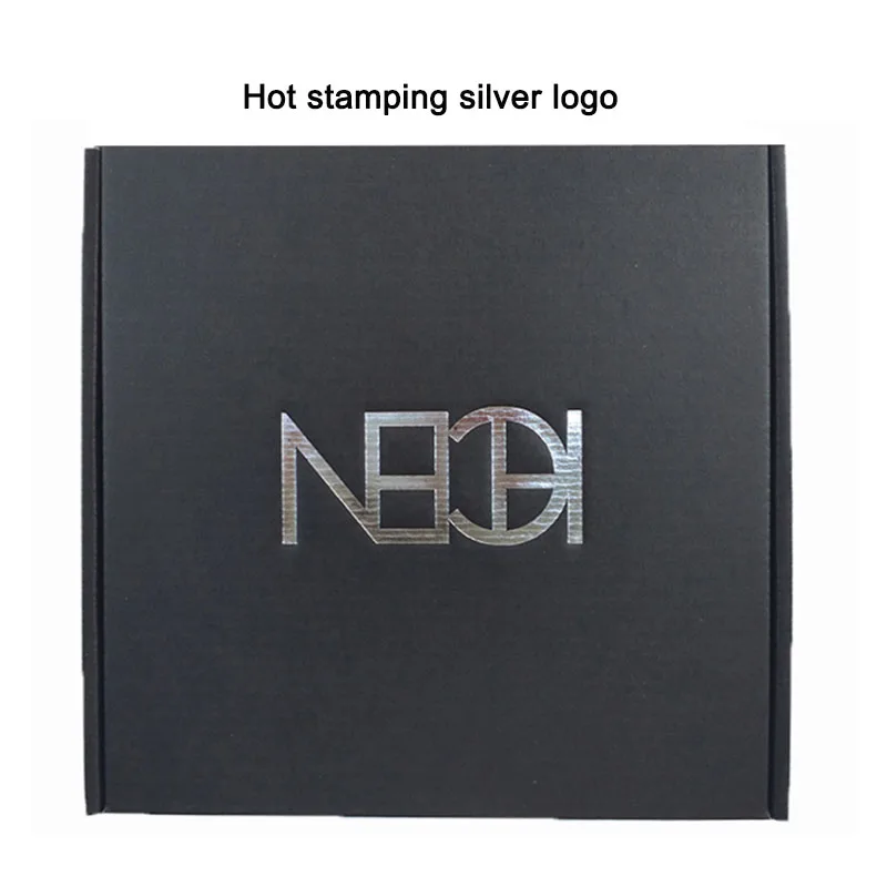 Wholesale-500PCS-lot-Customized-Recycled-Matte-Black-Corrugated-Cardboard-Carton-shipping-mailer-box-hot-stamping-logo (1)