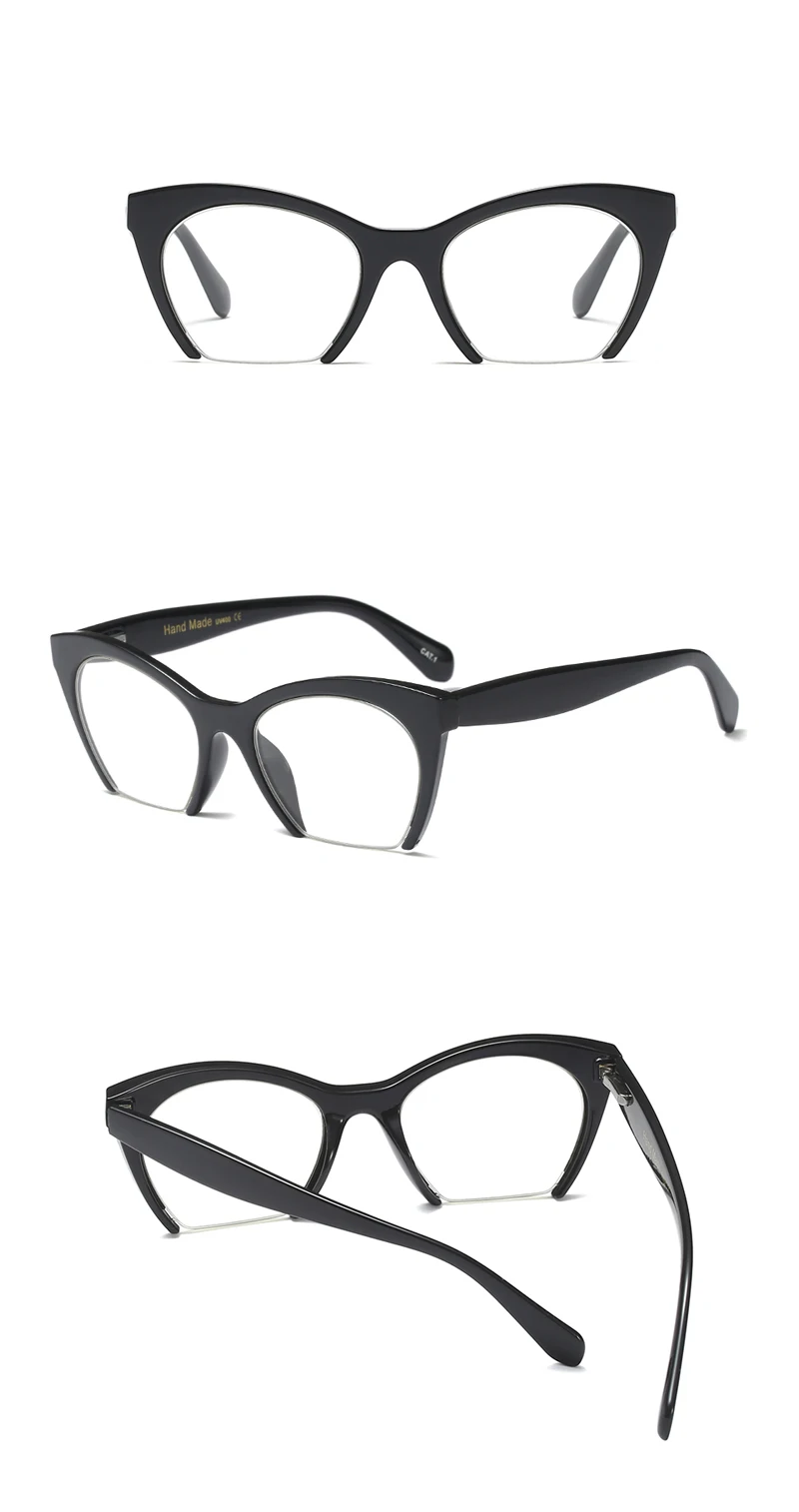 Peekaboo модные кошачий глаз оптические очки в оправе для женщин 2019 женские ретро большие очки полуоправы прозрачные