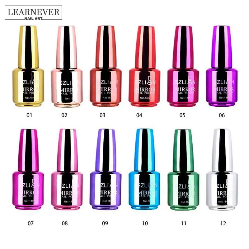 

100% Metallic Nail Polish Magic Mirror Effect Chrome Harmless Long-Lasting Nail Art Polish Varnish NQT0986