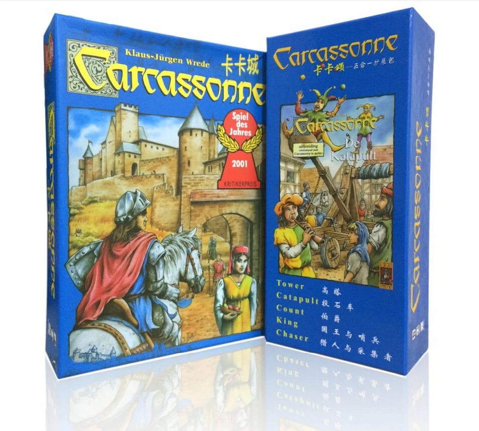 English carcassonne basic, 6 expansion the river/tower/catapult/count
