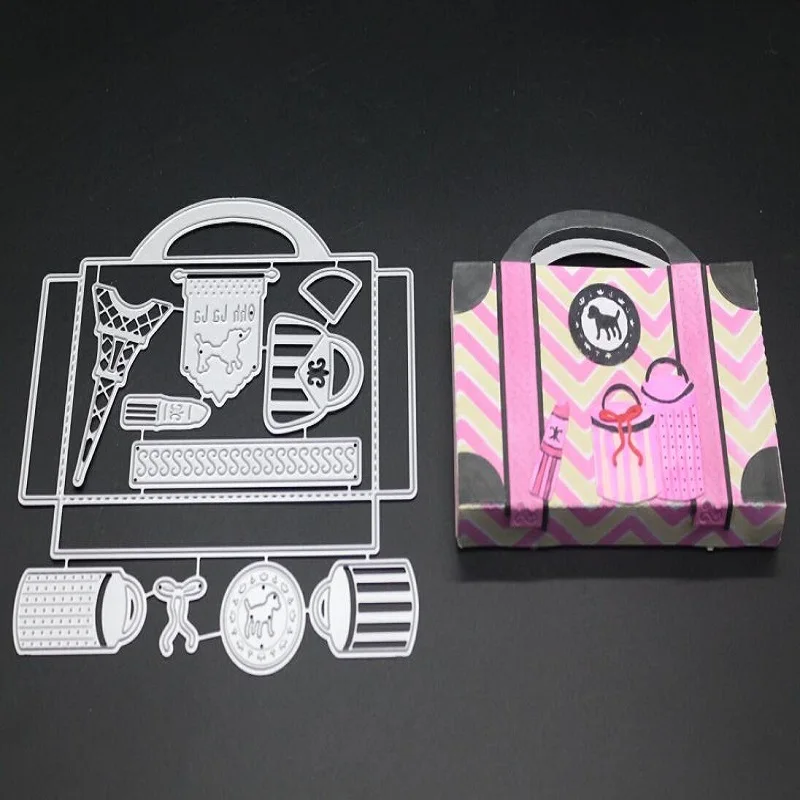 FeLicearts 3D косметичка для резки металла штампы скрапбукинга бумаги ремесло коробки